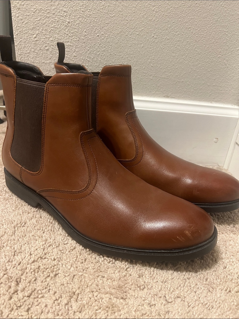 Rockport Men's Tan Leather Chukka Boots - Slip-On Chelsea Style